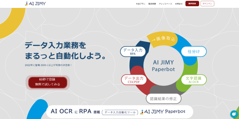 AI JIMY Paperbot 企業ホームページ画像